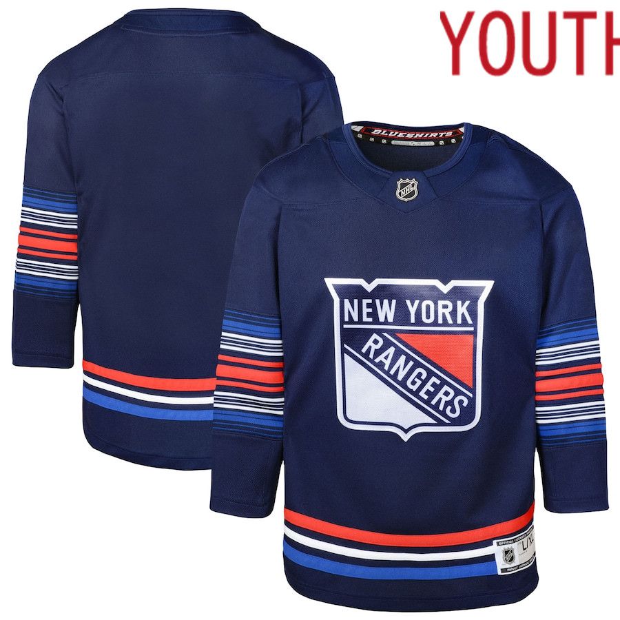 Youth New York Rangers Navy Alternate Premier NHL Jersey->youth nhl jersey->Youth Jersey